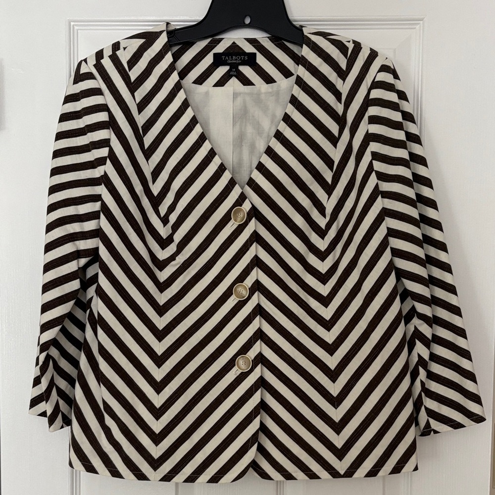 Talbots Women's Chevron Striped Blazer